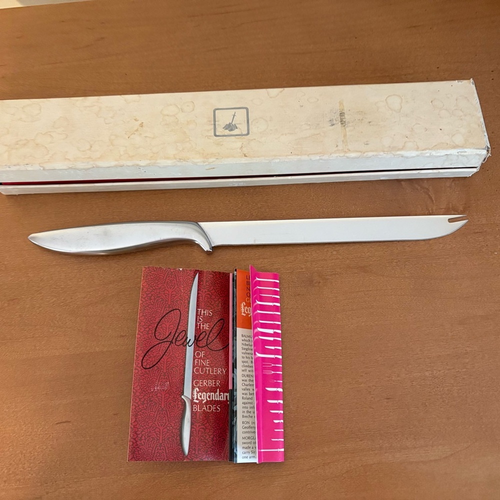 Vintage Gerber Legendary Blades Little Snick Forked Knife in Slicing Carving Box